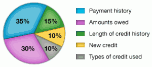 credit-score credit score 300x133 What goes into your credit score